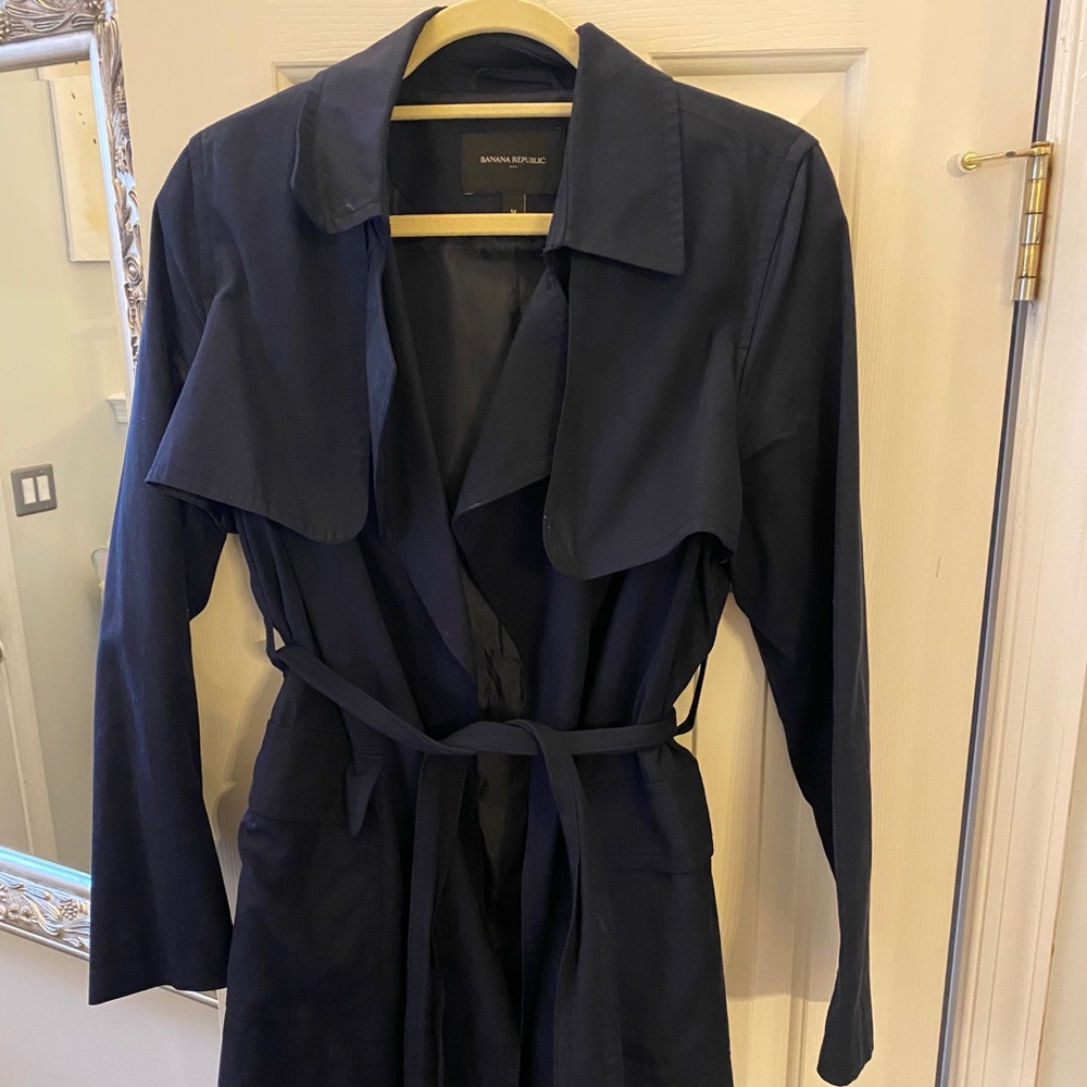 Dark navy blue trench coat